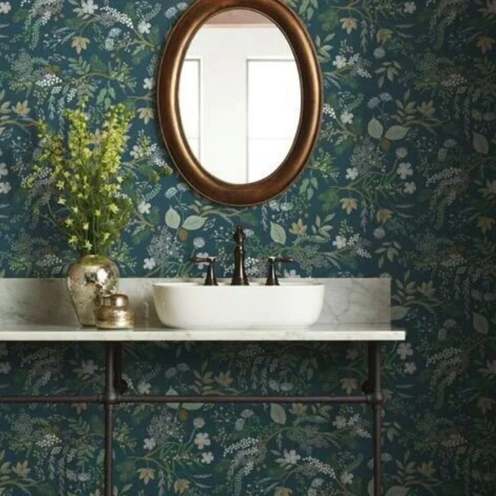 New Anthropologie Rifle Company Juniper Forest Wallpaper Navy one Roll